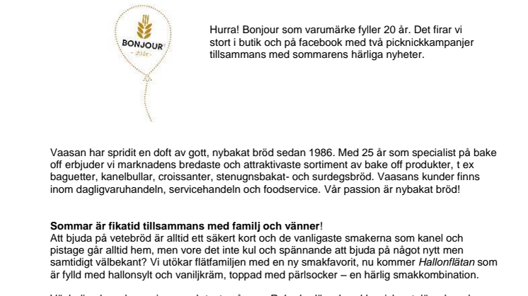 Bonjour – fira med sommarens nyheter! 