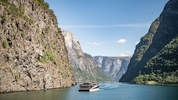 Frå Future of The Fjords har ein orkesterplass til det som skjer.