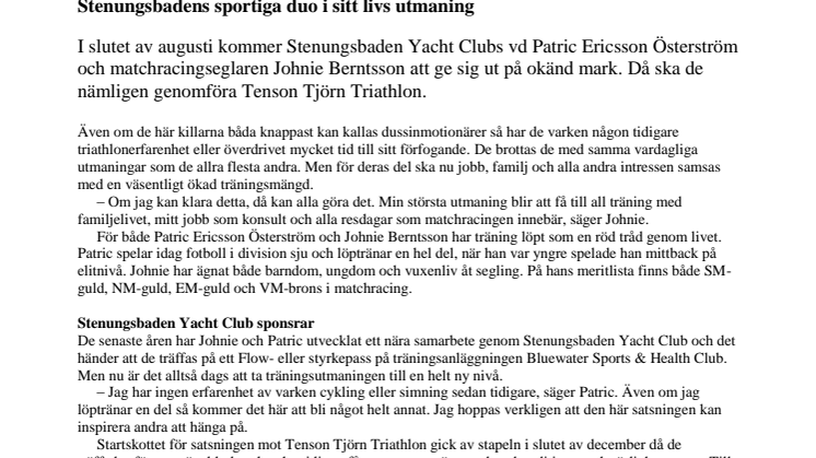 Stenungsbadens sportiga duo i sitt livs utmaning