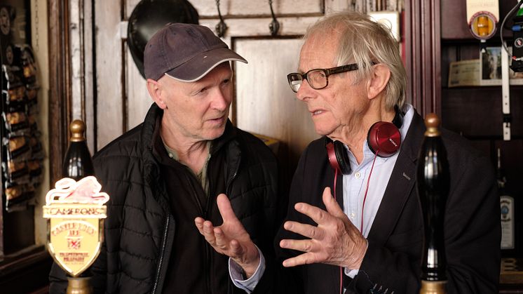 Manusförfattaren Paul Laverty och filmskaparen Ken Loach 