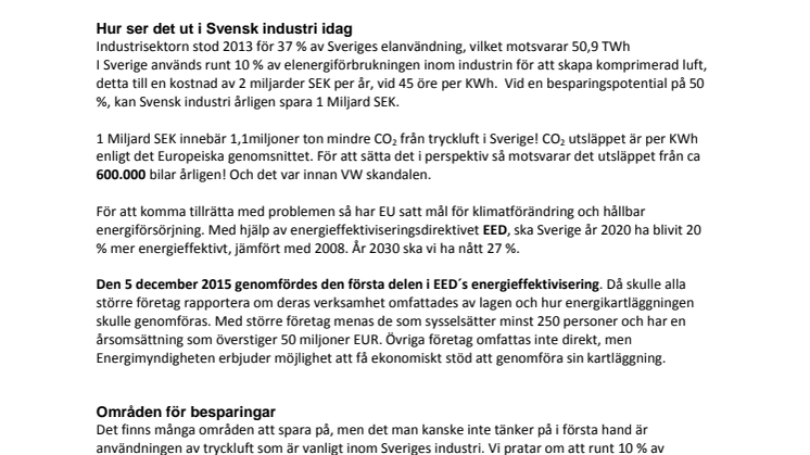 ​Energibesparingar en angelägen fråga för svensk industri