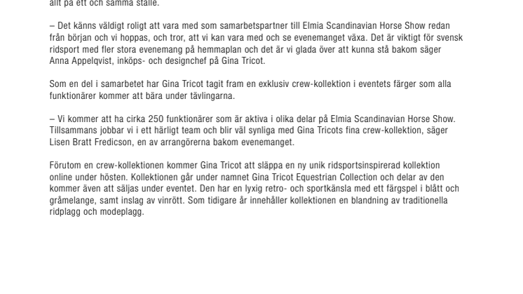 Gina Tricot gör funktionärskläder