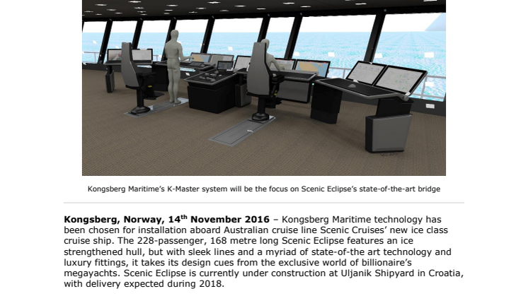 Kongsberg Maritime: Integrated Navigation and Automation Solution for New Luxury Ice Class Cruise Ship