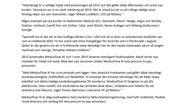 Starkt fjärde kvartal med många nya kunder för Medius