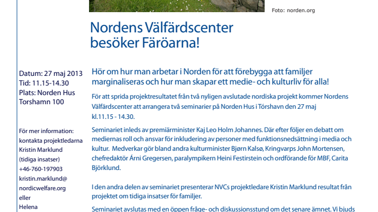 Nordens Välfärdscenter besöker Färöarna