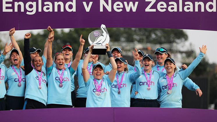 England Women celebrate victory over New Zealand. Photo: Getty Images