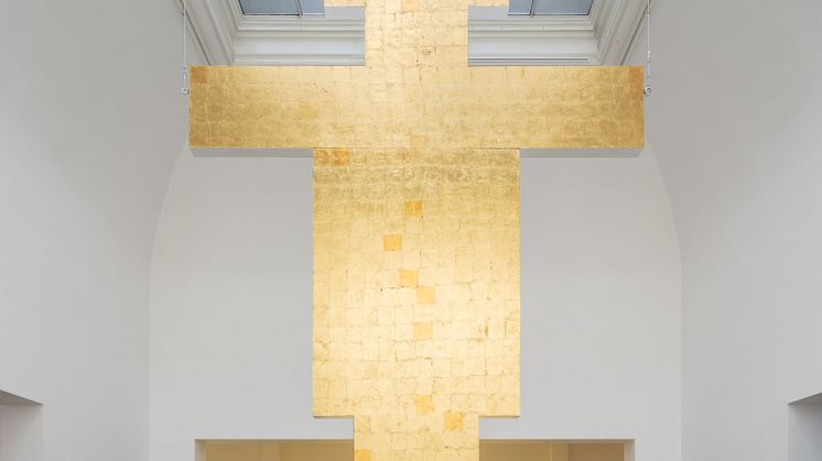 Alexander Tovborg, Teenage Jesus, 2022. Dea Madonna Baptismal Font, 2023. Church Windows (nature), 2023.