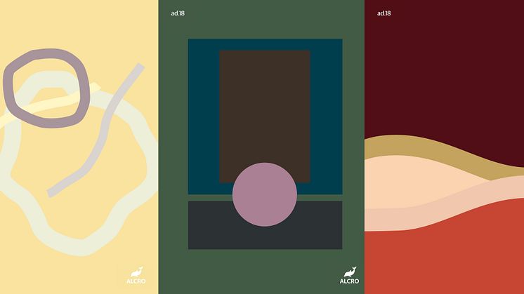 Alcros nya kulörtrender: Lemon crisp, Dark wood och Desert sunset. Illustratör Lisa Borg.