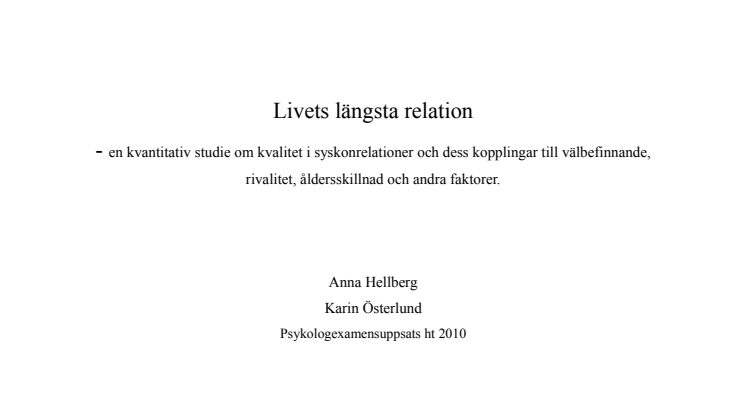 Livets längsta relation