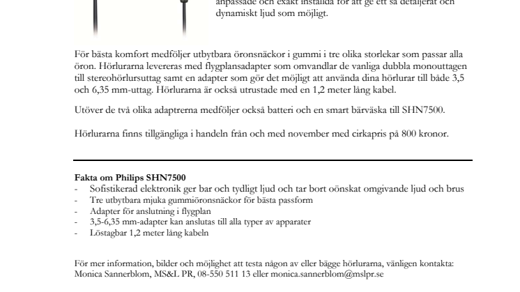 Nya brusfria in-ear-hörlurar från Philips 