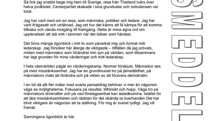 Ny bok: Sanningens ögonblick av Annie Lööf