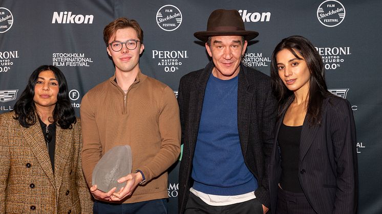 Bahar Pars, Noah Ragert,Daniel Espinosa,Sara Shirpey. Photo: Zoltan Kurhejja/ Stockholms filmfestival 2023