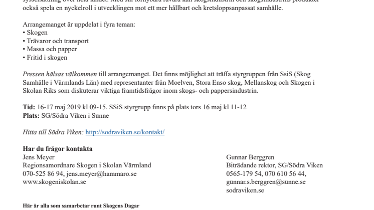 1500 elever kommer till Skogens  Dagar på SG/Södra Viken i Sunne