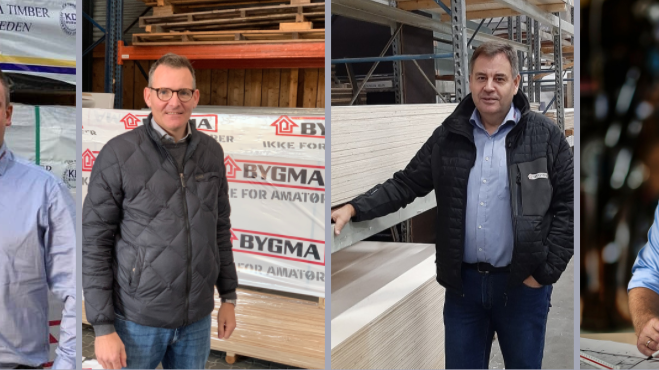 Bygmas 4 nye direktører, fv:  Christian Christiansen Svane, Bygma Haderslev (foto: Bygma) Morten Bak, Bygma Sønderborg (foto: Bygma) Henrik Thomsen, Bygma Sorø (foto: Bygma) Jesper Nielsen, Bygma Næstved (foto: Nick Degn)
