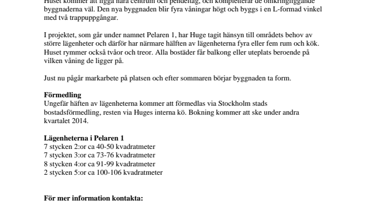 Huge Fastigheter bygger bostäder i Skogås