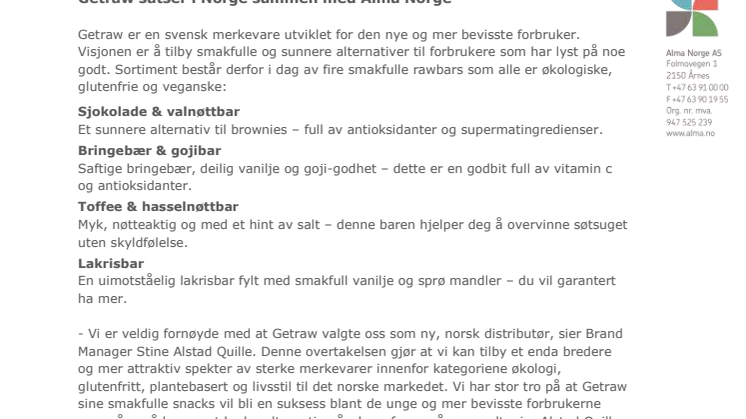 Getraw satser i Norge sammen med Alma Norge