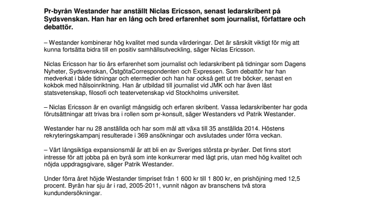 Westander värvar från Sydsvenskan