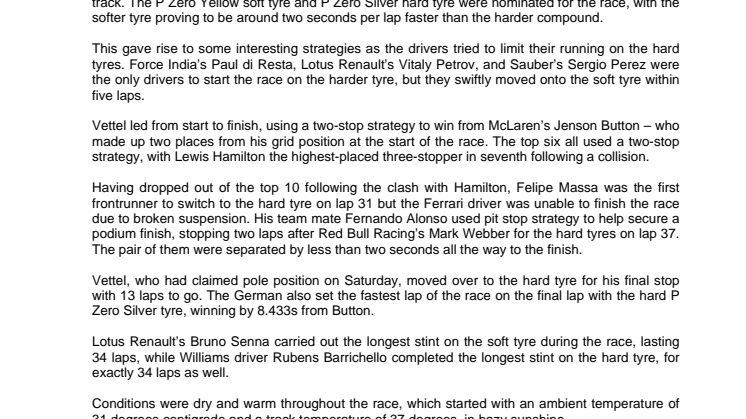 Vettel och Pirelli på väg mot nytt rekord.