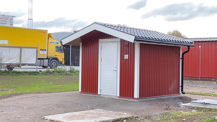 Den nya avloppspumpstationen vid Ekeby.