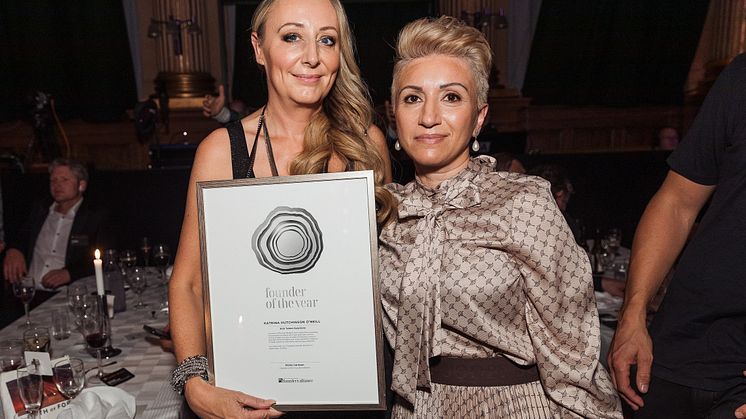 Katrina Hutchinson O’Neill - founder of Join Talent Solutions, received the Growth Rings in Silver for the global award Founder of the Year category Medium Size Companies at the Founders Awards Gala held at Nalen in Stockholm on September 19.