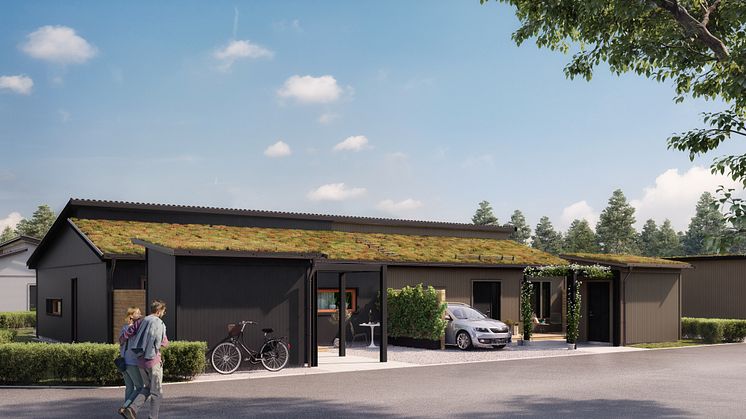 Brf Längtan - 3D-bild av gatan och framsidan