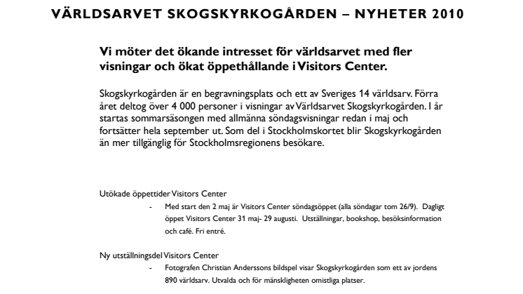 VÄRLDSARVET SKOGSKYRKOGÅRDEN