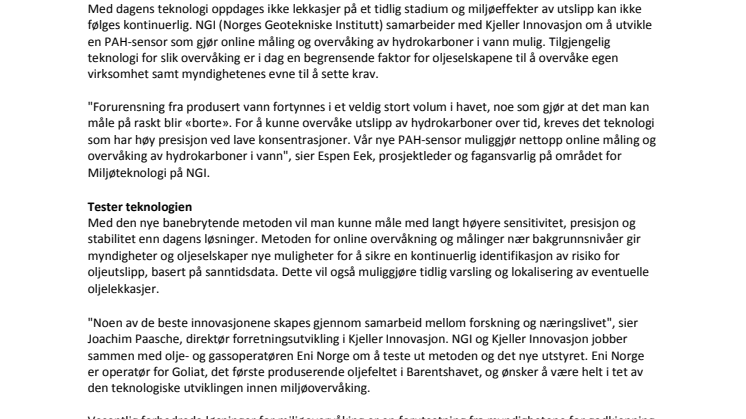 Bedre miljøovervåkning offshore med ny norsk teknologi