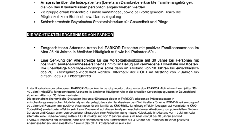 FARKOR Factsheet: Fakten | Kernaussagen | Ergebnisse