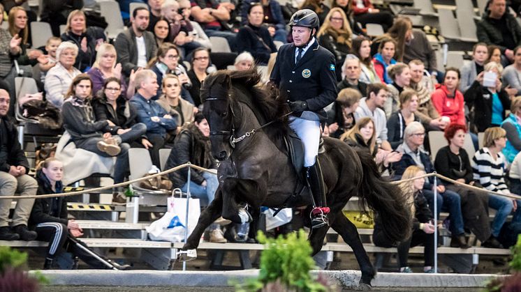 Vignir Jonason och Viking från Österåker på Elmia Icelandic Power Show 2017. FOTO: Sofie Lahtinen Carlsson.