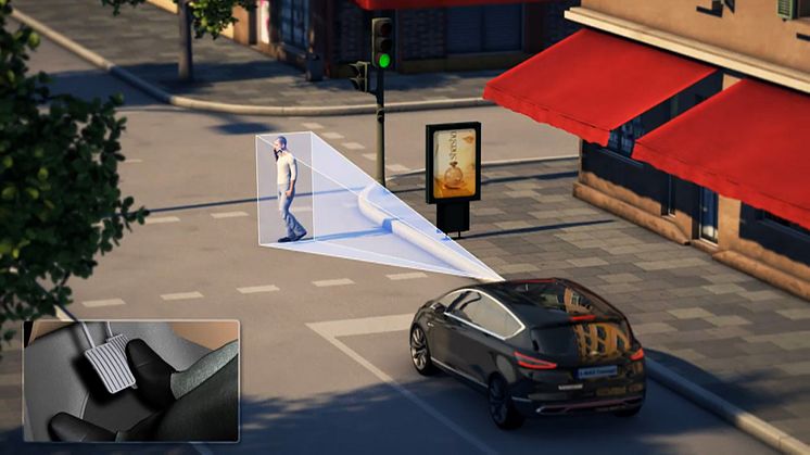 Ford utvikler testbiler som automatisk styrer unna fotgjengere eller bremser ned for å redusere en ev. ulykke