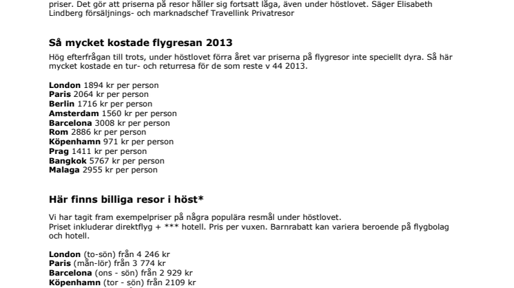 Gott om resor på höstlovet