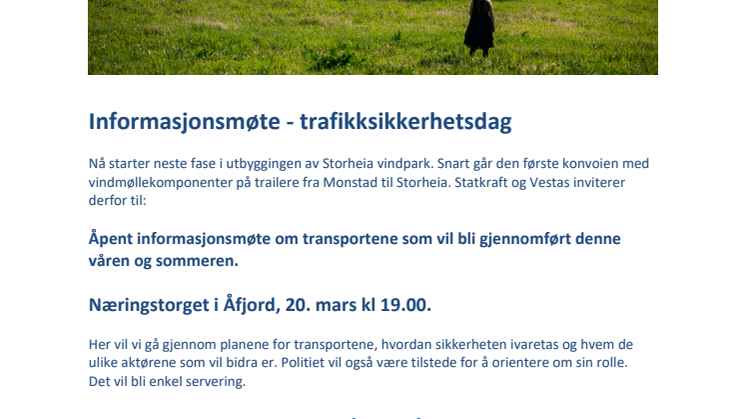 Informasjonsmøte i Åfjord om turbintransporter, 20. mars 2019