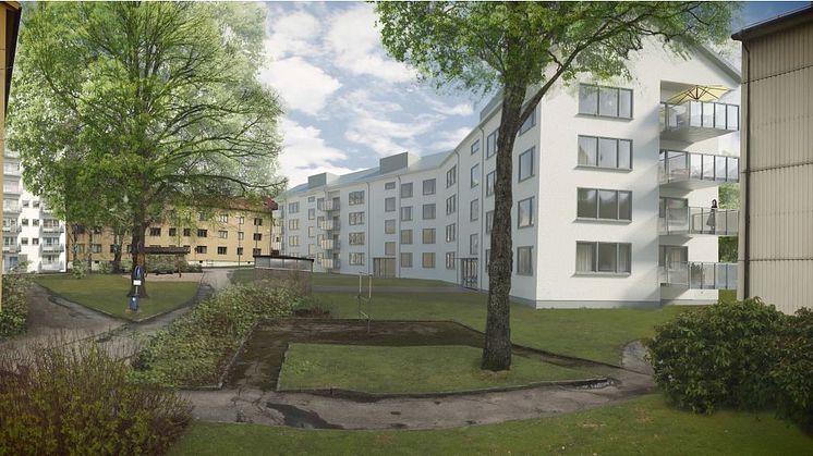 Visionsbild på de blivande husen
