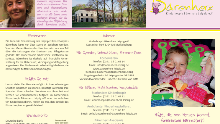 Flyer-Kinderhospiz Bärenherz Leipzig