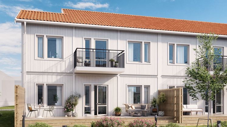 Brf Klangagården - 3D-bild av baksidan