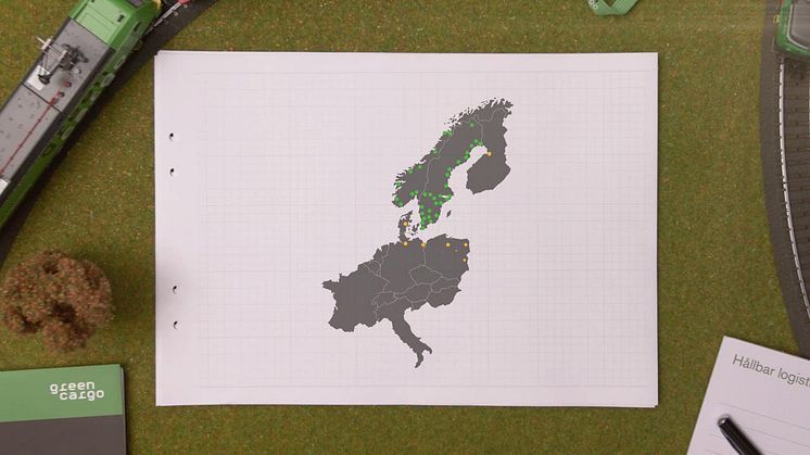 Green Cargo Transporter på järnväg