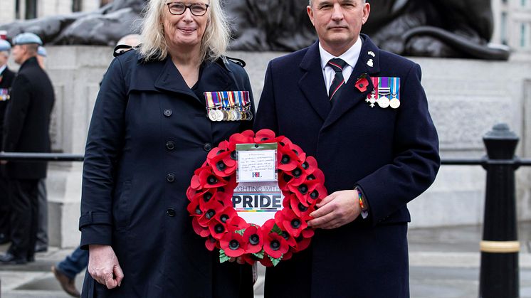 Craig and Caroline with wreath