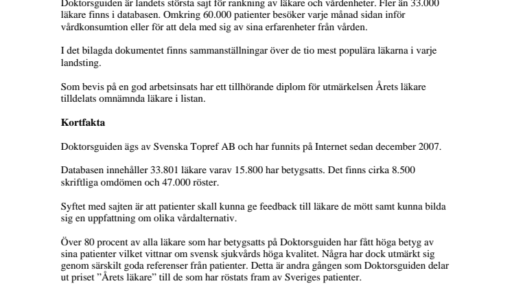 Patienter röstar fram Sveriges bästa läkare