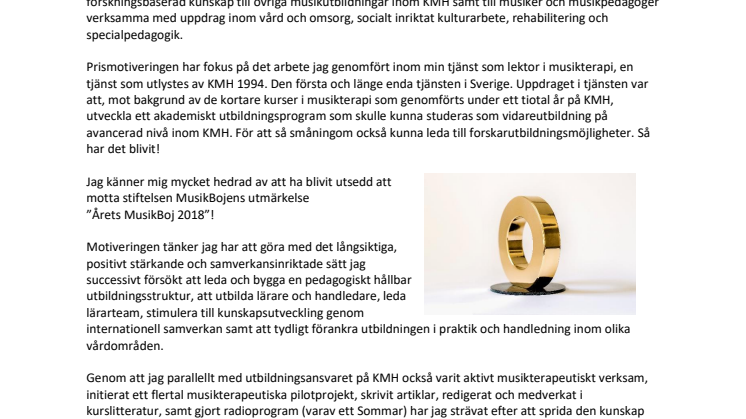 Max Martin delade ut nystiftat pris inom musikterapi på KMH