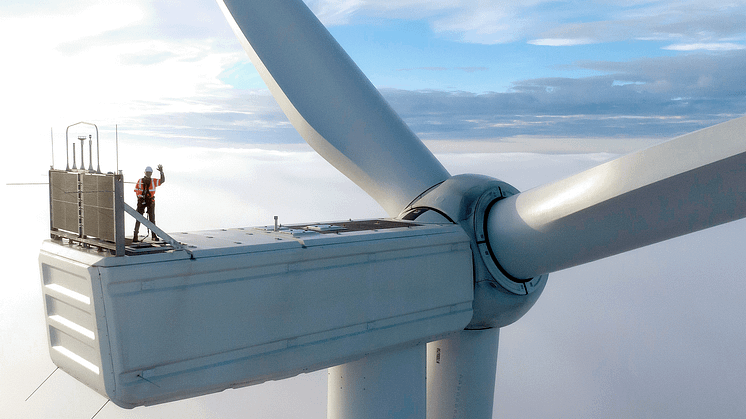 Windenergieanlage aus dem finnischen Prokon-Windpark Hedet.