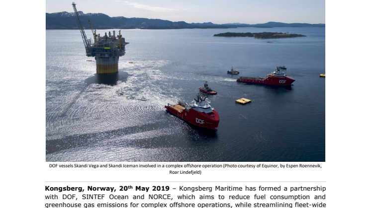 DOF, KONGSBERG, SINTEF Ocean and NORCE join forces to deliver ‘Intelligent Efficiency’ for offshore operations 