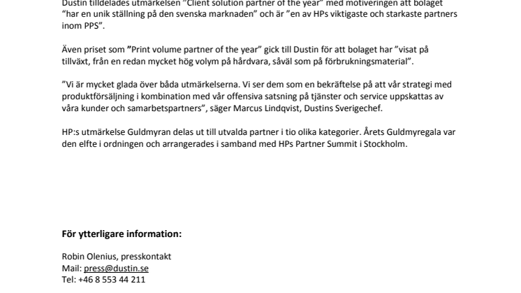 Dubbelt upp för Dustin på Guldmyregalan