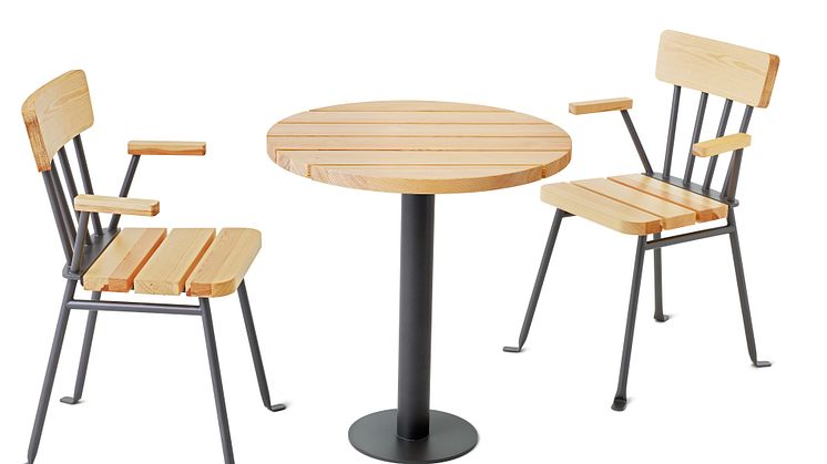 Bollnäs karmstol och bord, design Thomas Bernstrand