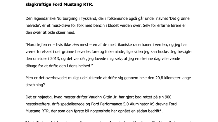 900 hestes Ford Mustang drifter Nürburgring tynd som første bil nogensinde