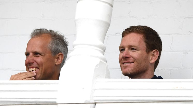 National selector Ed Smith (left) and England ODI captain Eoin Morgan pictured at Trent Bridge.