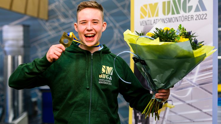 Pontus Forsström, guldmedaljör i SM Unga Ventilationsmontörer 2022