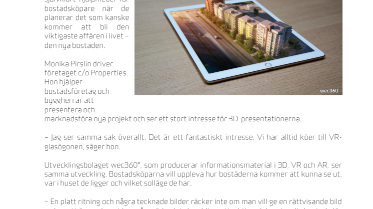 VR lockar lägenhetsköpare