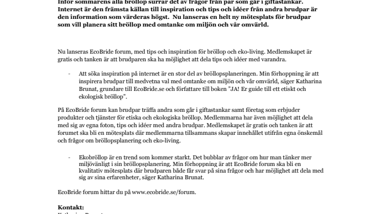 Brudpar utbyter tips på nätet