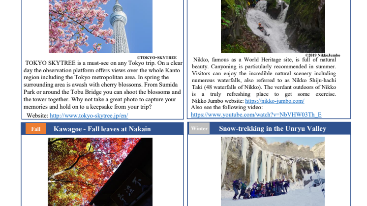 Enjoy the Four Seasons along the Tobu Railway