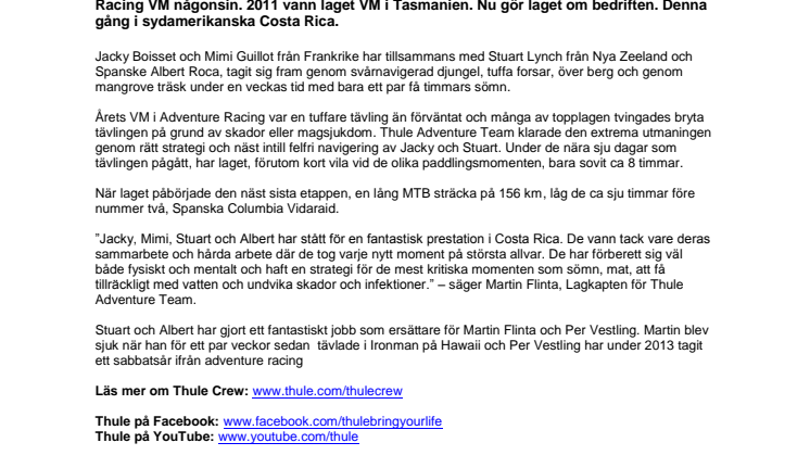 Thule Adventure Team Världsmästare Igen!